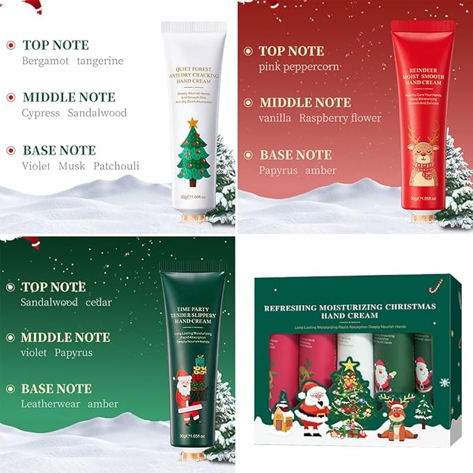 Christmas Hand Cream Gift Set for Women, 10 Pack Mini Hand Lotion Stocking Stuffers, Moisturizing Travel Size Bulk Hand Lotion for Dry Cracked Hands, Winter Hand Care Cream