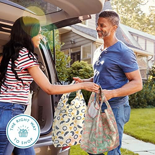 Reusable Grocery Bags 6 Pack Foldable, Washable Large Tote for Shopping - Image 4