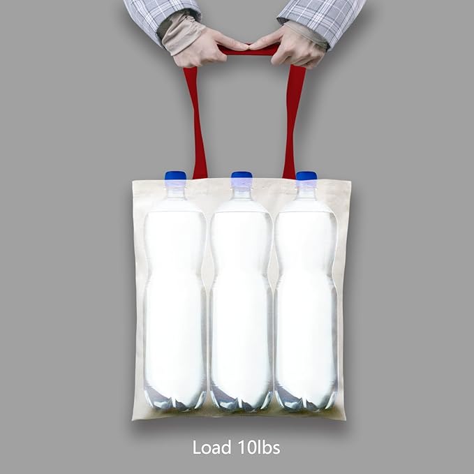 TOPDesign 12-Pack Economical 16"x15" Cotton Tote Bag, Lightweight Medium Reusable Grocery Shopping Cloth Bags, Suitable for DIY, Advertising, Promotion, Gift, Activity