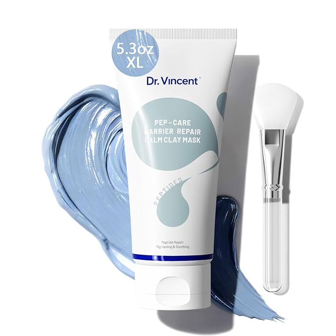 Deep Pore Cleansing Blue Clay Mask for Face, Kaolin Clay Masks for Blackheads and Pores with Niacinamide for Even Out, Hydrating Mud Mask with Brush for All Skin Types（5.3 oz）