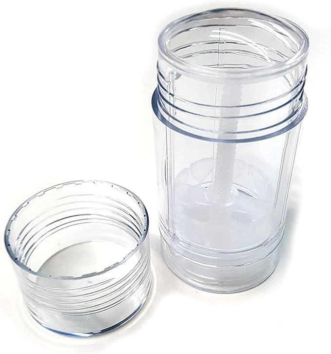 10 Pcs 75ml 2.5 OZ Empty Deodorant Containers Twist-up Filling Stick Clear Plastic Deodorant Container Refillable Deodorant Bottles Bottom-fill Round Lip Balm Tubes(Clear)