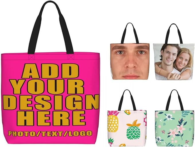 Custom Large Black Tote Bag With Pocket Extra Large Reusable Grocery Bags