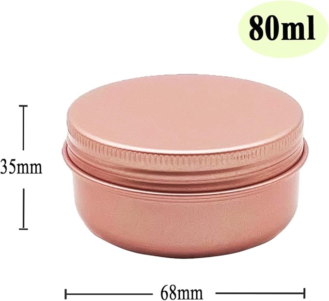 10pcs 80ml Aluminum Tin Jar, 80g Refillable Makeup Container, 80 Gram Screw Lid Round Can Sample Pot Travel for Cosmetic DIY Handmade Lip Balm Cream Salve Bead Toner Candle Paint, Matt-Pink