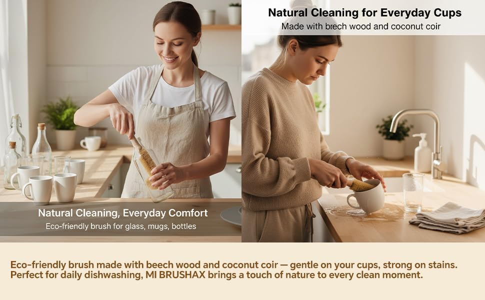 Bottle Brush Cleaner with Long Beech Wood Handle, Scratch-Safe, L-Shaped Design for Cleaning Coffee Mugs, Mason Jars, Thermos, Glass Bottles, Beer Bottles, Wine Bottles, and Baby Bottles - Image 7