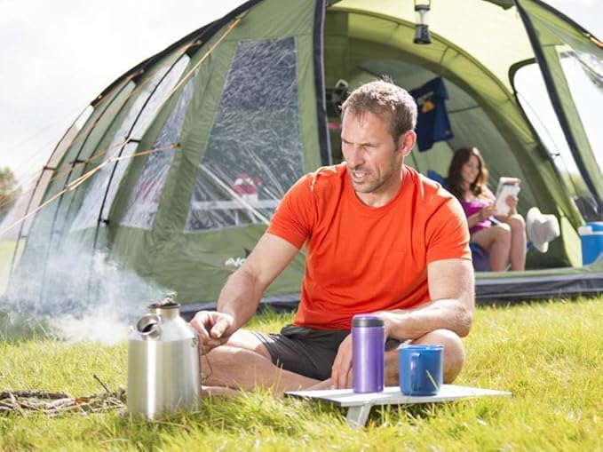 Kelly Kettle® Ultimate 'Scout' Kit VALUE DEAL | 41oz Steel Camp Kettle, Cook Set, Hobo Stove, Cups, Plates, Base Support | Use Sticks to Boil & Cook Fast | Camping, Fishing, Picnics, Emergencies