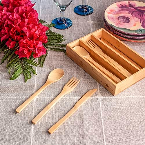 Totally Bamboo 12-Piece Reusable Bamboo Flatware Set with Travel Case - Image 5