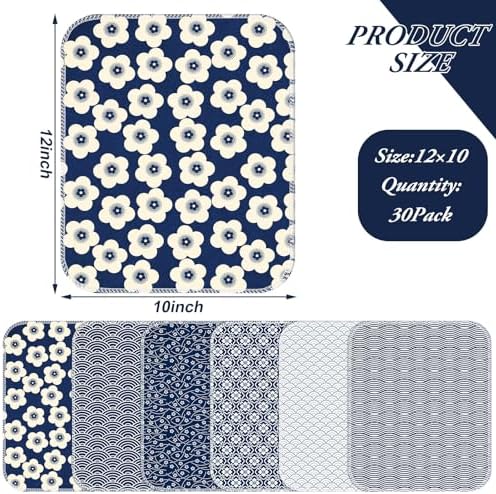Redbaker 6 Pcs 18 Pcs Reusable Paper Towel for Kitchen,Geometric Theme - Image 3