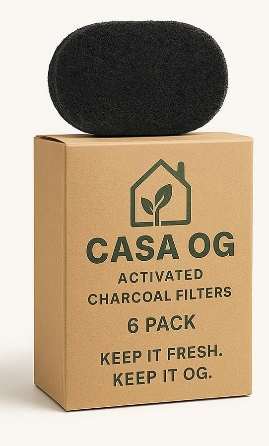 6 Pack Compost Bin Charcoal Filters - Activated Carbon Replacement Discs for Kitchen Compost Buckets & Pails I Eliminates Odors I Eco Friendly & Universal Fit by Unknown
