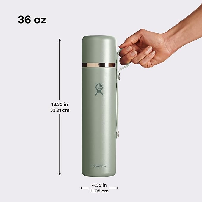 Hydro Flask Hot Flask & Cup – Insulated Stainless Steel, Hot Drink Travel Container for Coffee 36 Oz Beachplum Purple