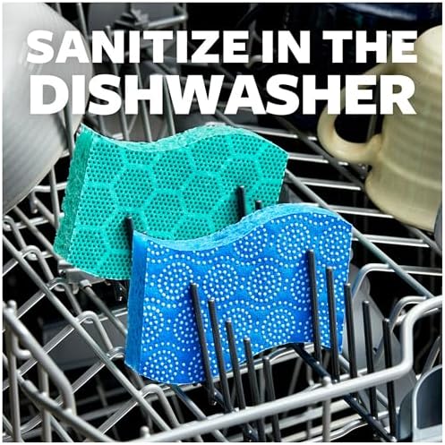 Scotch-Brite Scrub Dots Non-Scratch Scrub Sponges, Sponges for Cleaning Kitchen, Bathroom, and Household, Non-Scratch Sponges Safe for Non-Stick Cookware, 24 Scrubbing Sponges - Image 6