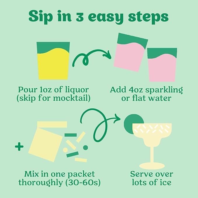 Craftmix Skinny Margarita Cocktail & Mocktail Drink Mixer, Skinny Mixes - Water Flavoring Packets - Made With Real Fruit - Vegan, No-Carb, No-Sugar, Non-GMO, Dairy Free, Gluten Free, 24 Pack