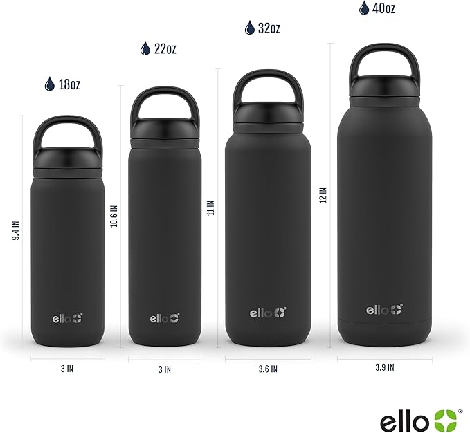 Ello Cooper Twist 32oz Stainless Steel Water Bottle with Chug Lid | Leak Proof | Double Walled and Vacuum Insulated | Built in Carry Loop | Dishwasher Safe | Cashmere Pink