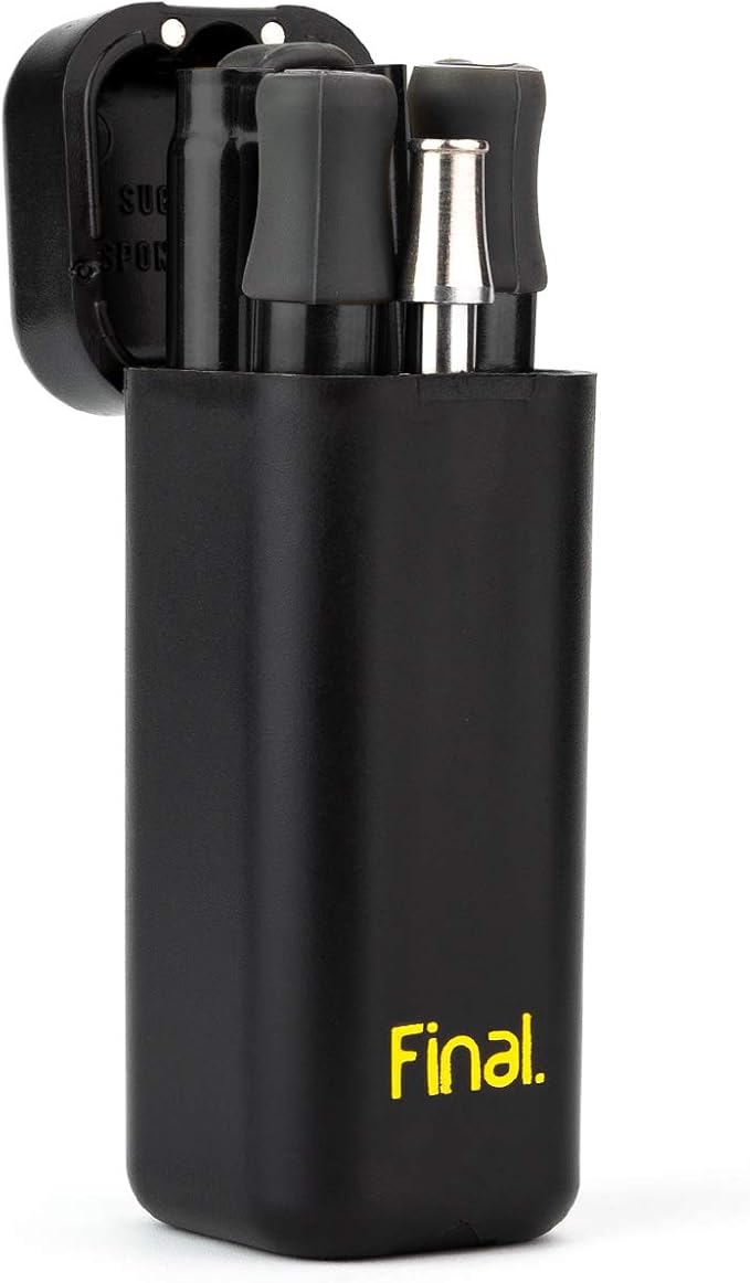 FinalStraw Collapsible, Reusable, Metal Straw | Travel Case, Cleaning Tool | Easy to Clean | Stainless Steel and 100% Silicon Tips | Eco-Friendly | Pirate's Booty Black Case, Black Stainless Steel