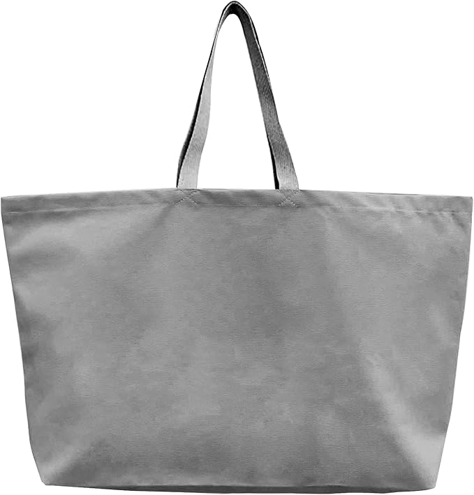 Large Canvas Tote Bag-Extra Big Shopping Beach Totes Bags Reusable Largest Grocery Plain Solid Bag 28"x8"x16"