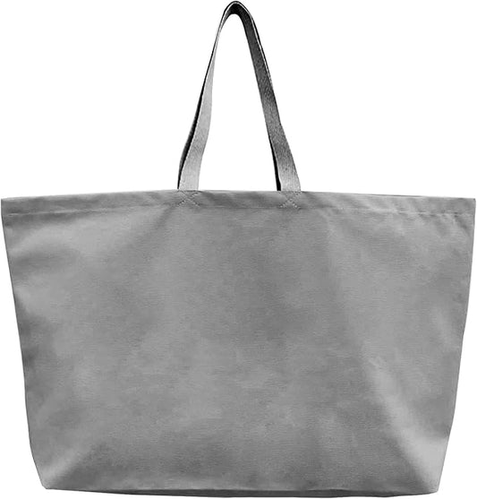 Large Canvas Tote Bag-Extra Big Shopping Beach Totes Bags Reusable Largest Grocery Plain Solid Bag 28"x8"x16"