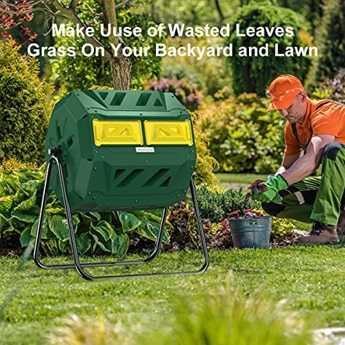 Compost Tumbler Bin Composter Dual Chamber 43 Gallon (Bundled with Pearson's Gardening Gloves) - Image 6