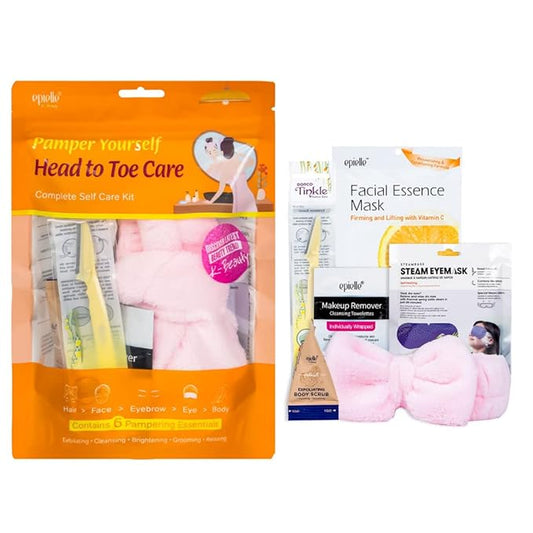 Epielle Pamper Yourself Head to Toe Care Kit, 6 Home Spa Essentials, At-Home Spa Kit for Radiant Skin, Self Care Gifts for Women, Korean Skin Care Set, Stocking Stuffers, Thanksgiving Essentials