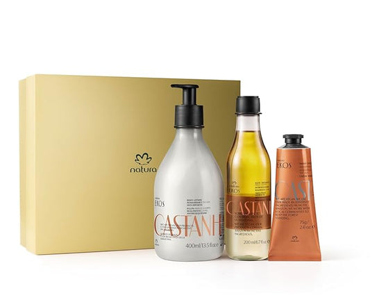 natura - Brazil Nut Deep Nourishing Holiday Gift Set – Triple-Phase Shower Oil 200 ml + Body Lotion 400 ml + Hand Cream 75 g – 100% Vegan, Rich in Omega 6 & 9, Deep Hydration & Radiance