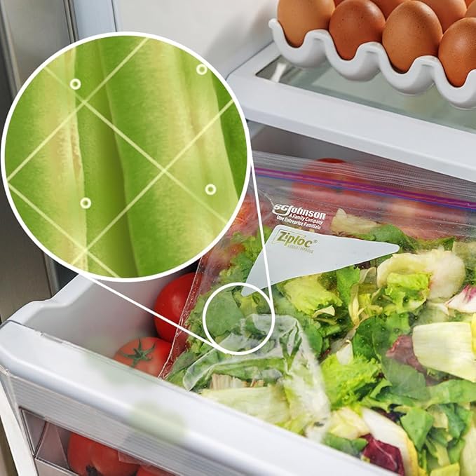 Ziploc Food Storage Produce Bags, Seal Top to Keep and Control Moisture, 15 Bags Total