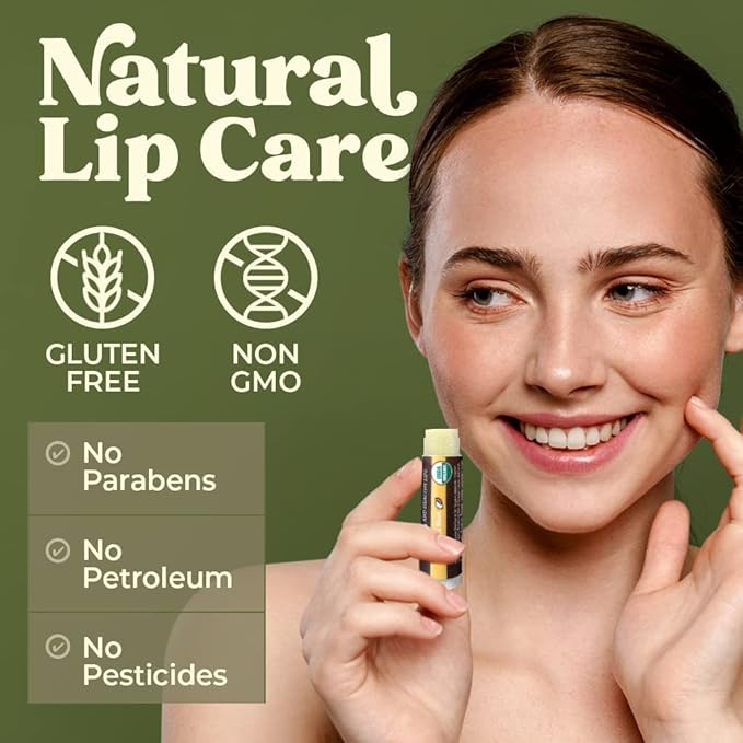 Earth's Daughter USDA Organic Lip Balm Stocking Stuffers 4-Pack Citrus Flavor - Beeswax, Coconut Oil, Vitamin E - Best Lip Repair Chapstick for Dry Cracked Lips.