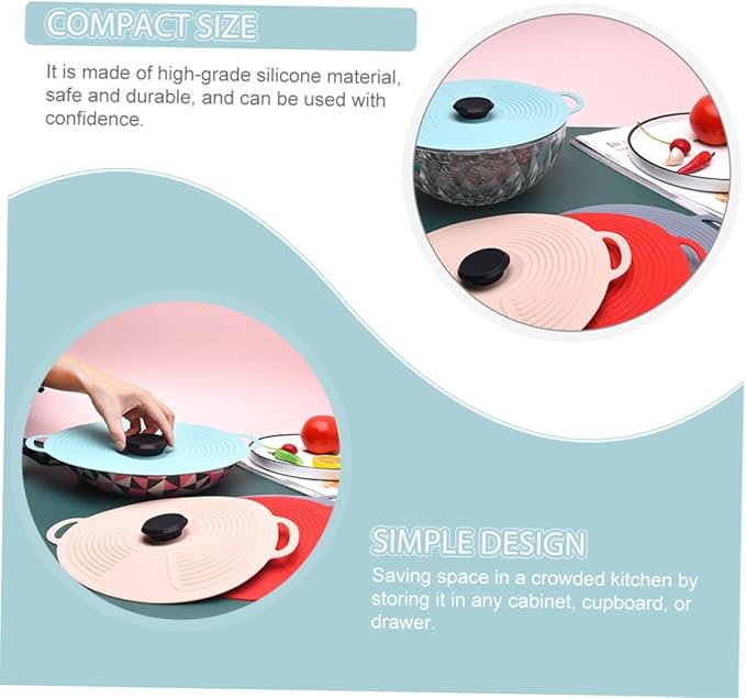 VILLCASE Flexible Silicone Seal Pot Lid Large Nordic Green Microwave Bowl Cover for Food Fresh Keeping Heat-resistant Anti-scalding Reusable Silicone Storage Cover