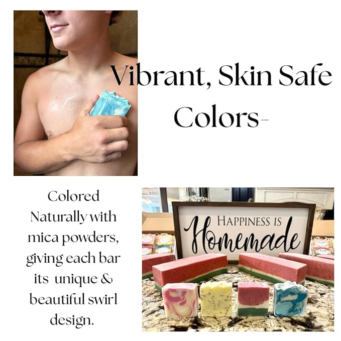 4 Pack Handmade Soap Bars With Natural Ingredients: Grass Fed Tallow, Olive/Sunflower, & Coconut Oil, For Everyday Use. Gift Set In Box.