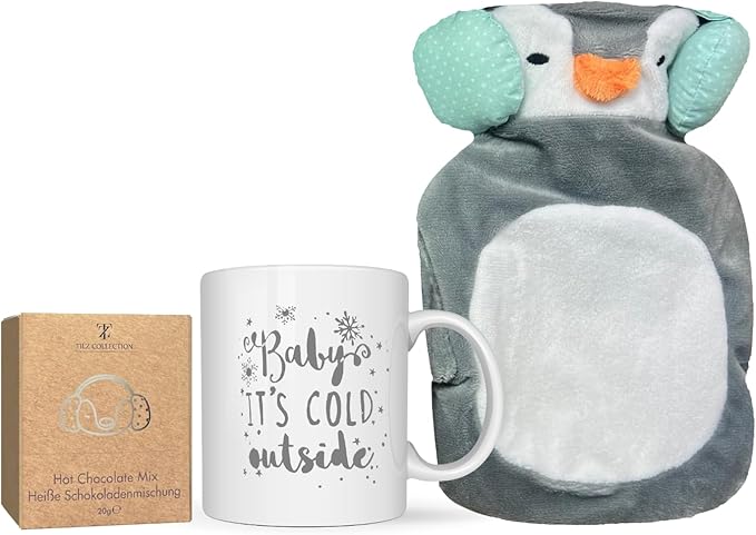 Hot Chocolate Gift Sets - Women Gifts - Hot Cocoa Gift Sets With Mug, Mini Hot Water Bottle |Hot Cocoa Gift Sets With Mug |Cozy Gifts For Women