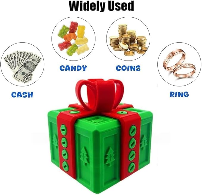 The Prank Box Funny Christmas Gifts Box Annoying Hilarious Screw Challenge with Surprise 3D Printed Screw Gifts Boxes Ideal for Birthday, Christmas (Deep green and red)