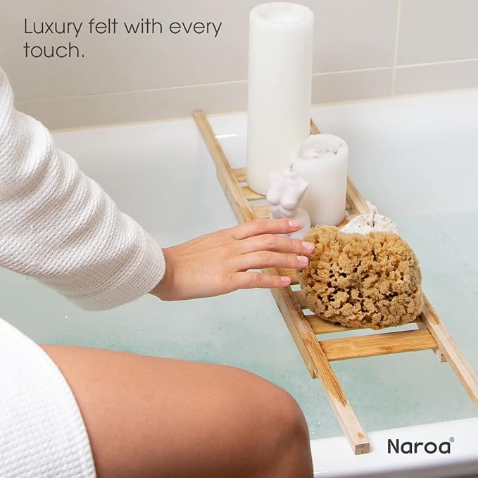 Naroa Massage Natural Shower Sponge X Large | Unbleached Body Scrubber Puff | Bath Sea Loofah for Healthy Skin | Sustainable Plastic Free