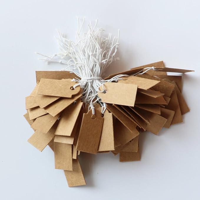 YEJI 100 pcs Kraft Paper Gift Tags with String