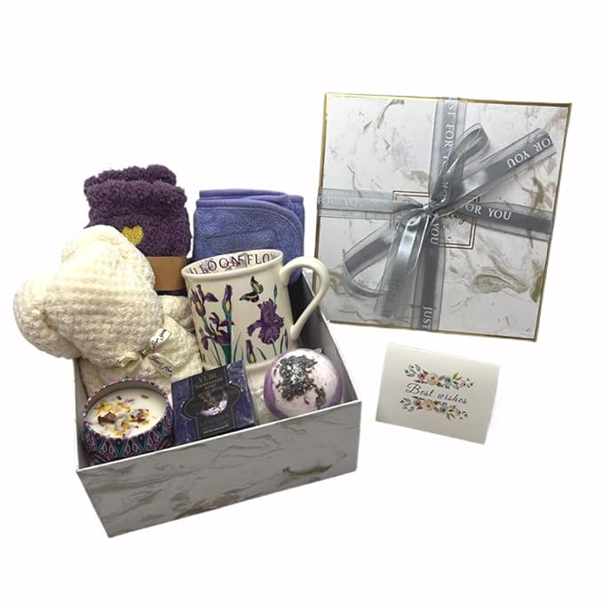 Spa Gift Baskets for Women,Luxury Self Care Gifts for Mom,Get Well Soon Gifts for Friend,Thank You Relaxing Box Gifts for Women 20th,30th,40th,50th,60th 70th 75th Birthday,Anniversary