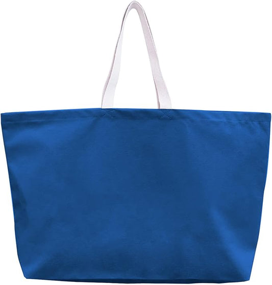 Large Canvas Tote Bag-Extra Big Shopping Beach Totes Bags Reusable Largest Grocery Plain Solid Bag 28"x8"x16"