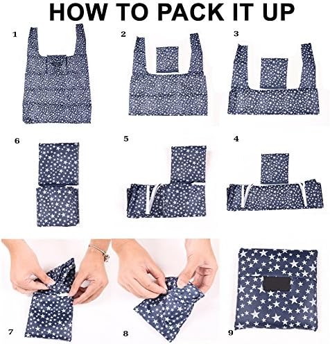 Kaxich Reusable Grocery Shopping Bags - Foldable Eco-friendly Shopper Tote Bags (4 Pack) Waterproof & Machine Washable - Image 6