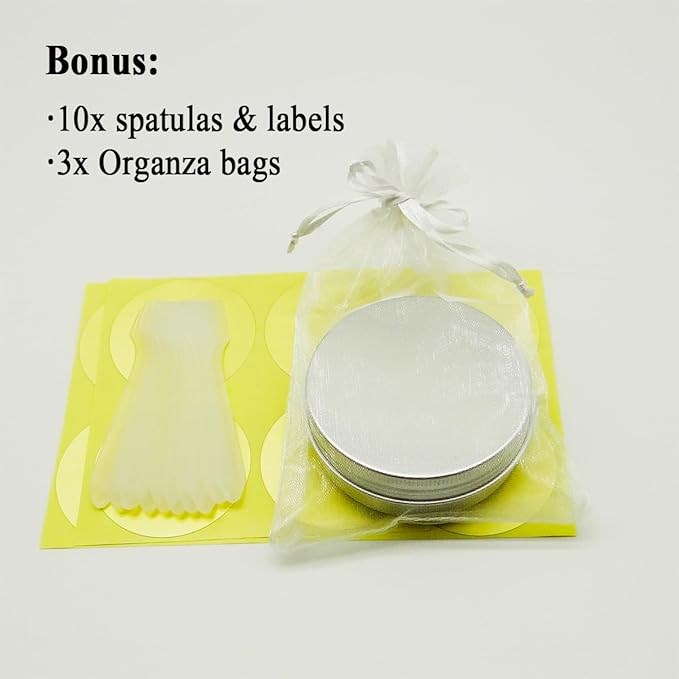 10pcs 60ml Round Lip Balm Tin Cans, 60 Gram Aluminum Tins Cosmetic Sample Containers with Screw Lid, 60g Metal Empty Tins Storage Travel Jars for Salves, Lip Balms, Face Cream, Candle, Tea