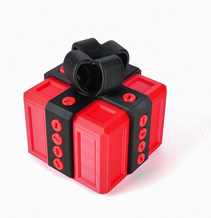 The Prank Box Funny Christmas Gifts Box Annoying Hilarious Screw Challenge with Surprise 3D Printed Screw Gifts Boxes Ideal for Birthday, Christmas (Red and black)