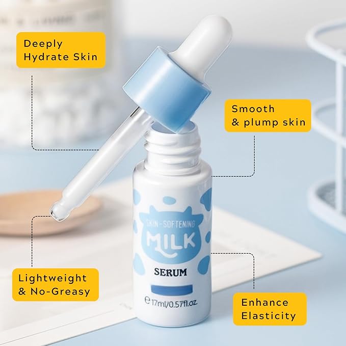 Milk Skin Care Set - 16 PCS Milk Skin Care for Kids Ages 8-12 Hydrating, Smooth & Delicate, Travel Skin Care Routine Kit for Women, Teen Skin Care Kit Christmas Gifts for Teenage Girls Friends Moms
