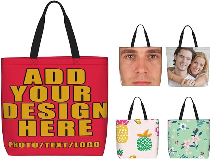 Custom Large Black Tote Bag With Pocket Extra Large Reusable Grocery Bags