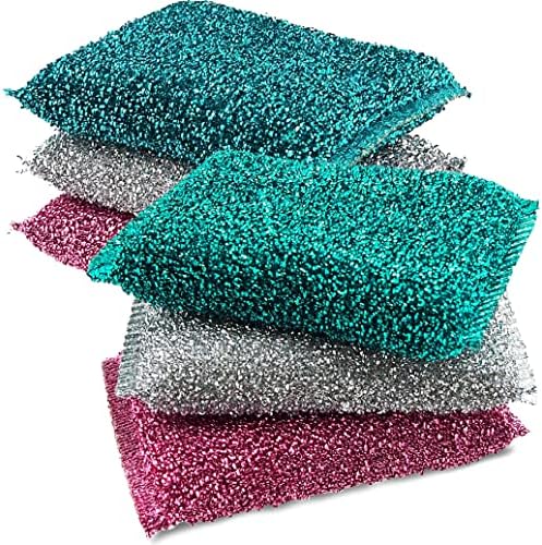 Dish Sponges for Kitchen (6 Pcs Pack) - Non Scratch Scrubbers for Cleaning Dishes - Reusable Dish Sponge Scrub Pads for Dishwashing & Washing - Household Scrubber Supplies & Tool for Pots, Pans, Sink by TheCrownChoice