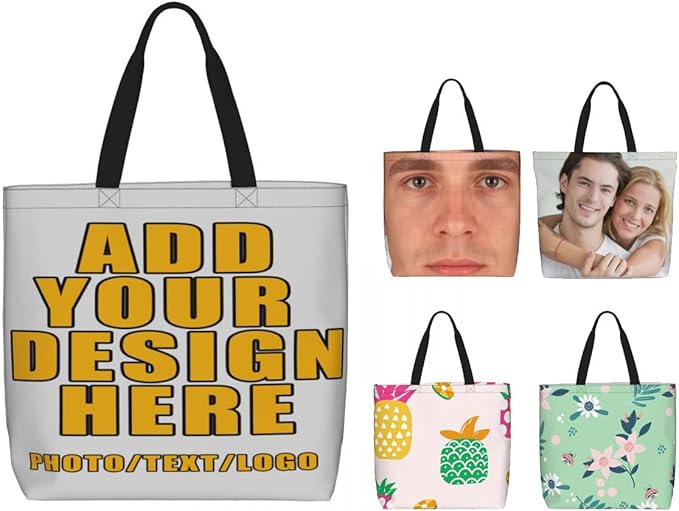 Custom Large Black Tote Bag With Pocket Extra Large Reusable Grocery Bags