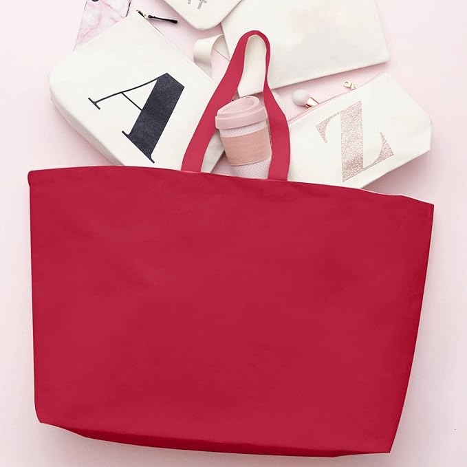 Large Canvas Tote Bag-Extra Big Shopping Beach Totes Bags Reusable Largest Grocery Plain Solid Bag 28"x8"x16"