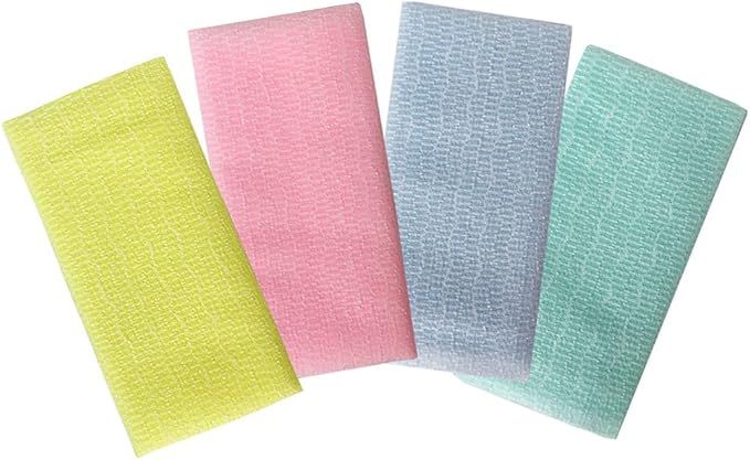 Premium Exfoliating Washcloth Towel(4 Color) Korean Loofah Bath Sponge Long Back Scrubber African Bath Sponge African Long Net for Shower/It Becomes Softer as You use.by NOPIGO