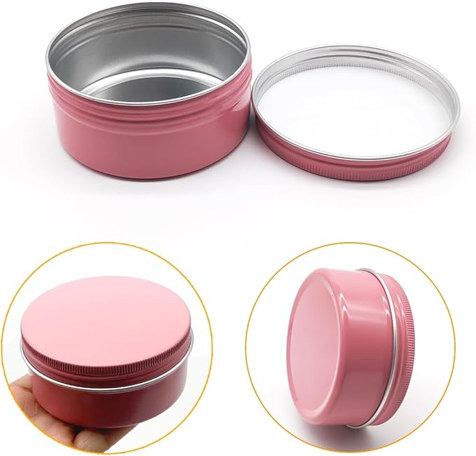 6pcs 150ml Aluminum Tin Jars with Screw Cap Lids, Empty Refillable Makeup Lip Balm Containers Round Travel Jars Cosmetics Pots Metal Cans for DIY Crafts Salve Cream Candle Powder Tea Beads