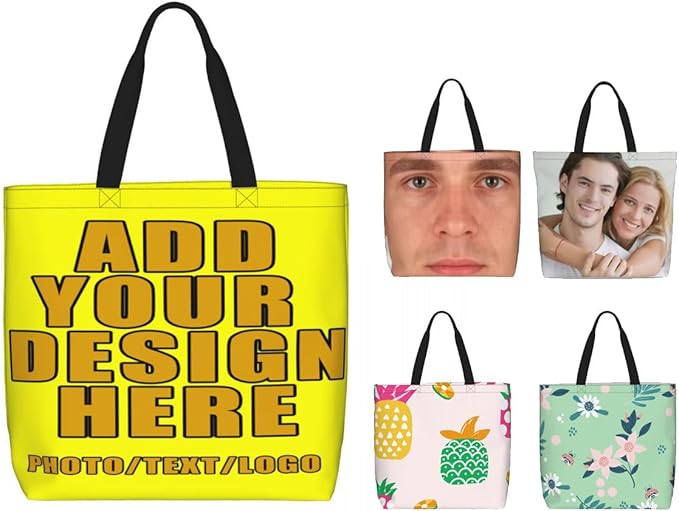 Custom Large Black Tote Bag With Pocket Extra Large Reusable Grocery Bags
