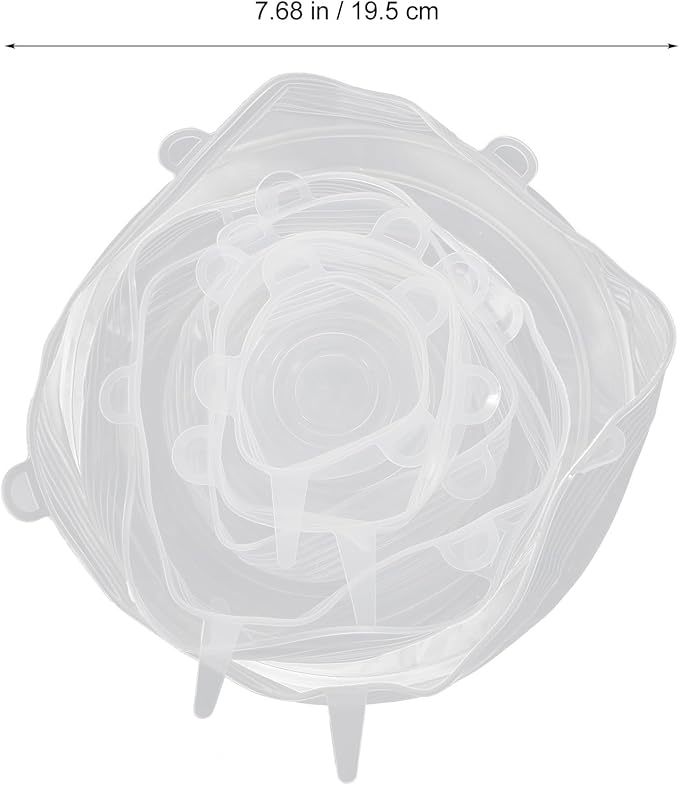 Cabilock Silicone Stretch Bowl Covers 6Pcs Reusable Food Storage Lids Flexible Sealed Lids for Bowls Cups and Containers Microwave Oven Fridge Use