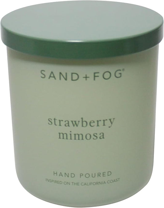 Sand + Fog Scented Candle - Strawberry Mimosa – Additional Scents and Sizes – 100% Cotton Lead-Free Wick - Luxury Air Freshening Jar Candles - Perfect Home Decor – 10oz