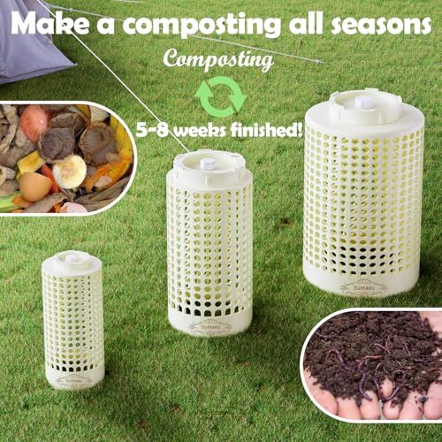 Underground Worm Farm, Garden Mini vermicomposting bin for use in Outdoor Gardening from Kitchen Food Waste, with Holes and lid11.81IN+10.23IN+8.38IN（3PC） - Image 2