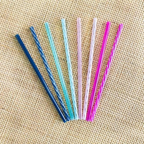 Ello Impact 8 Pack Reusable Plastic Straws, Dishwasher Safe, BPA-Free with Cleaning Brush,Rosewater - Image 2