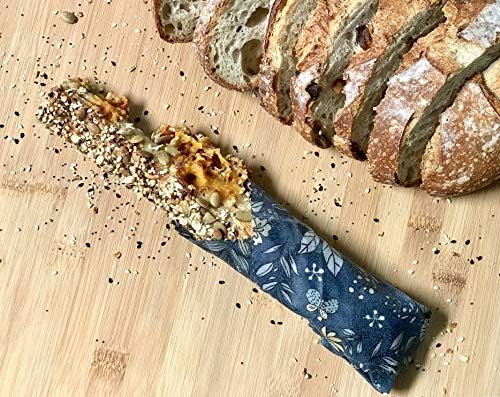 4-Pack Reusable Beeswax Wraps with Produce Bag & 2 Beeswax Bars - Image 2