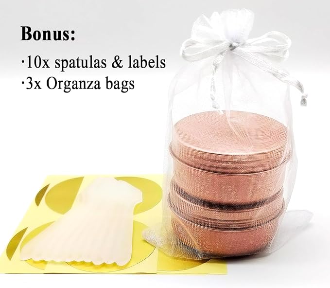 10pack 50ml Aluminum Tin, 50 Gram Travel Size Container Leak Proof Cosmetic Jars, 50g Small Makeup Round Screw Lids Cans for Cosmetic, Salves, Lip Balms, Toner, Cream, Candle, Tea, Wax, Pink