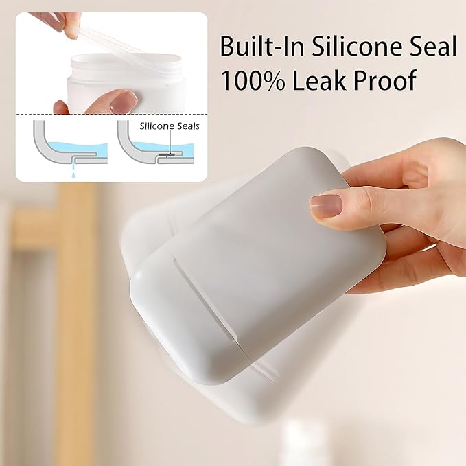 Leak Proof Travel Soap Case with Draining Layer, Portable Soap Container for One Regular Bar Soap, Shatter-Proof Soap Holder for Traveling,Camping,Gym,Outdoor,Compact Bar Soap Caddy (Gray)